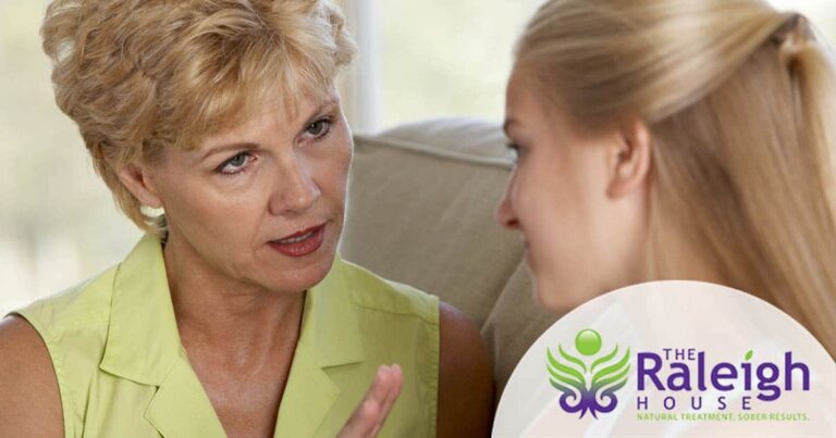 Two caucasian women talking, depicting loved ones discussing rehab.