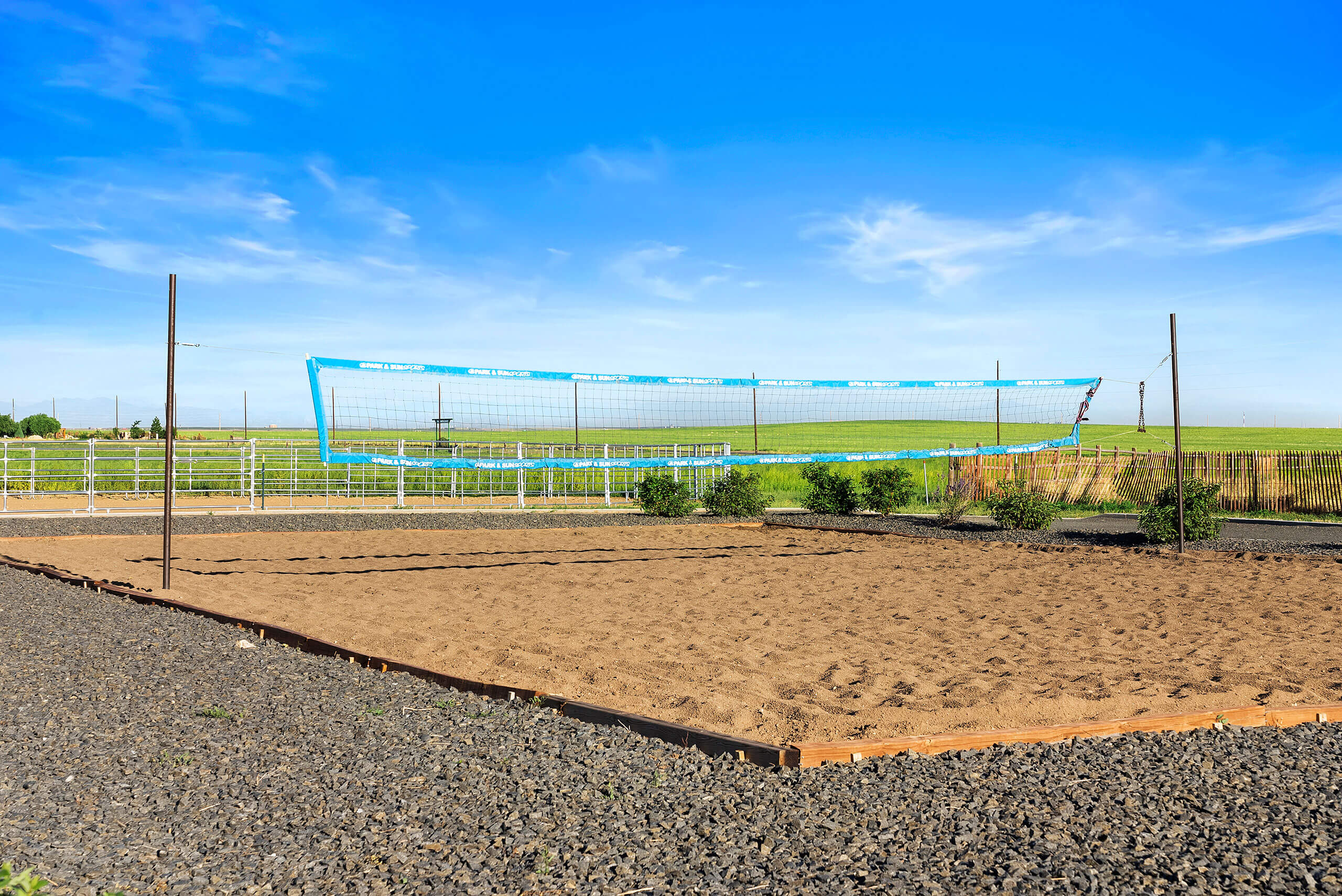View of the volleyball court